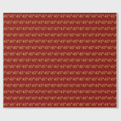 Red, Faux Gold 45th (45e) event Cadeaupapier (Vlak)