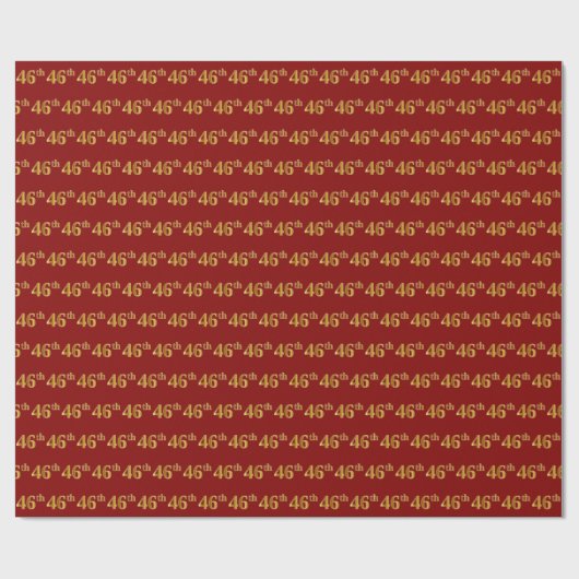 Red, Faux Gold 46th (46th) Event Cadeaupapier (Vlak)