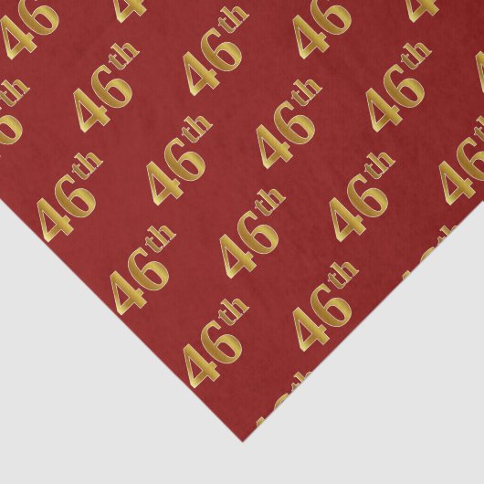 Red, Faux Gold 46th (46th) Event Tissuepapier (Detail)