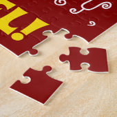 Red, Faux Gold 47th Birthday + Eigen naam Puzzle Legpuzzel (Zijkant)
