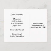 Red, Faux Gold 50th Birthday + aangepaste naam Briefkaart (Achterkant)