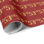 Red, Faux Gold 53e (53e) gebeurtenis Cadeaupapier (Rol Hoek)