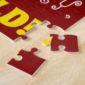 Red, Faux Gold 57th Birthday + Eigen naam Puzzle Legpuzzel (Zijkant)