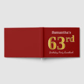 Red, Faux Gold 63rd Birthday Party + aangepaste na Gastenboek (Volledig)