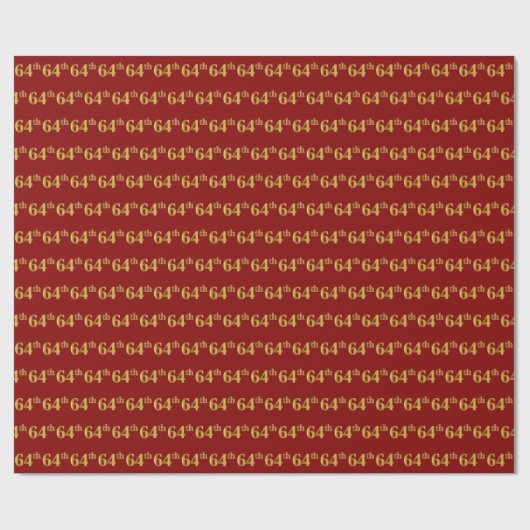 Red, Faux Gold 64e (64e) gebeurtenis Cadeaupapier (Vlak)