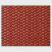 Red, Faux Gold 65th (65th) Event Cadeaupapier (Vlak)