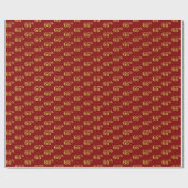 Red, Faux Gold 66th (66th) Event Cadeaupapier (Vlak)