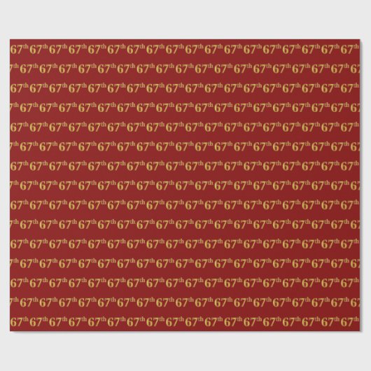 Red, Faux Gold 67th (67th) Event Cadeaupapier (Vlak)