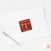 Red, Faux Gold 71st Birthday + Sticker voor aangep (Envelop)