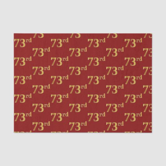 Red, Faux Gold 73e (73e) gebeurtenis Tissuepapier (Voorkant)