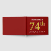 Red, Faux Gold 74th Birthday Party + aangepaste na Gastenboek (Volledig)