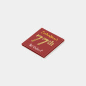 Red, Faux Gold 77th Birthday, met aangepaste naam Post-it® Notes (Schuin)