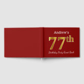 Red, Faux Gold 77th Birthday Party + aangepaste na Gastenboek (Volledig)
