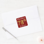 Red, Faux Gold 78th Birthday + Sticker voor aangep (Envelop)