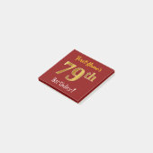Red, Faux Gold 79th Birthday, met aangepaste naam Post-it® Notes (Schuin)