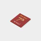 Red, Faux Gold 7th Birthday, met aangepaste naam Post-it® Notes (Schuin)