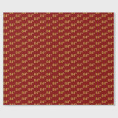 Red, Faux Gold 84th (84ste) event Cadeaupapier (Vlak)