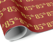 Red, Faux Gold 85th (85th) Event Cadeaupapier (Rol Hoek)