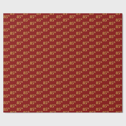 Red, Faux Gold 85th (85th) Event Cadeaupapier (Vlak)