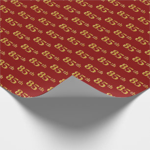 Red, Faux Gold 85th (85th) Event Cadeaupapier