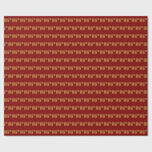 Red, Faux Gold 86th (86th) Event Cadeaupapier (Vlak)
