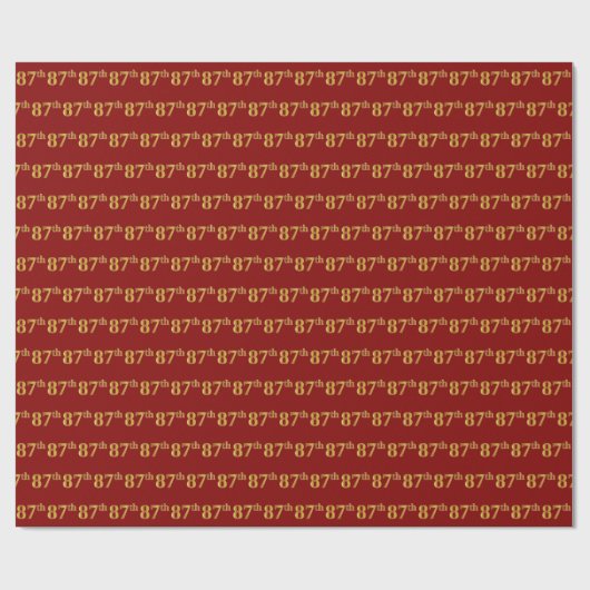 Red, Faux Gold 87th (87th) Event Cadeaupapier (Vlak)