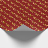 Red, Faux Gold 88th (88ste) event Cadeaupapier (Hoek)