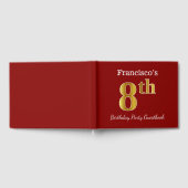 Red, Faux Gold 8th Birthday Party + aangepaste naa Gastenboek (Volledig)