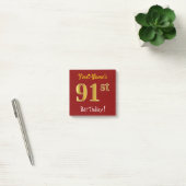 Red, Faux Gold 91st verjaardag, met aangepaste naa Post-it® Notes (Kantoor)