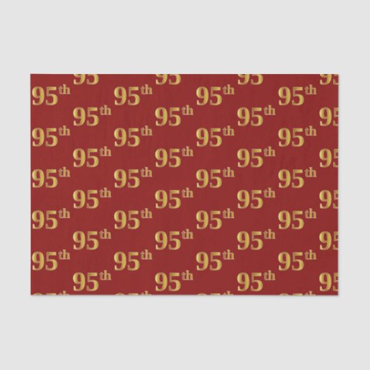 Red, Faux Gold 95th (negenenvijftig) event Tissuepapier (Voorkant)