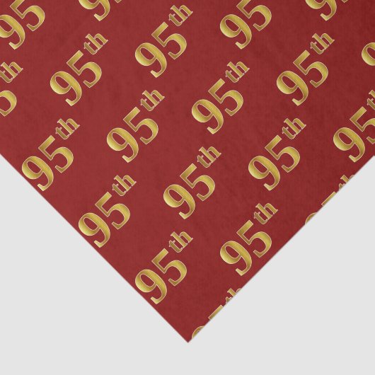 Red, Faux Gold 95th (negenenvijftig) event Tissuepapier (Detail)