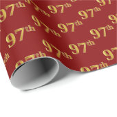 Red, Faux Gold 97th (97th) Event Cadeaupapier (Rol Hoek)