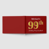 Red, Faux Gold 99th Birthday Party + aangepaste na Gastenboek (Volledig)