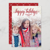 Red & Faux Gold Confetti - Prettige feestdagen Fot Feestdagenkaart (Voorkant / Achterkant)