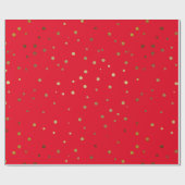 Red Faux Gold Foil Cute Festive Confetti Patroon Cadeaupapier (Vlak)