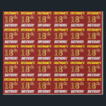 Red, Faux/Imitation Gold, "18th BIRTHDAY" Cadeaupapier<br><div class="desc">Dit het verpakken papieren ontwerp kenmerkt een bericht zoals "FIRSTNAME'S 18e BIRTHDAY!", met "18e"met een faux/imitatie gouden-als kleurenverschijning, en met de naam en "BIRTHDAY"in een leuke, vette doopvont. De naam kan worden aangepast en de achtergrond is rood. Een dergelijk artikel zou misschien gebruikt kunnen worden bij het verpakken van verjaardagsgeschenken...</div>