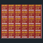 Red, Faux/Imitation Gold, 21st BIRTHDAY Cadeaupapier<br><div class="desc">Dit ontwerp van verpakkingspapier bevat een bericht zoals "JEAN-PAUL'S 21st BIRTHDAY!", met de "21st" met een faux/imitatie gouden kleurenverschijning, en met de naam en "BIRTHDAY" in een leuk, vette lettersoort. De naam is aanpasbaar en de achtergrond is rood. Een dergelijk artikel zou misschien gebruikt kunnen worden bij het verpakken van...</div>