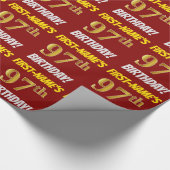 Red, Faux/Imitation Gold, 97th BIRTHDAY Cadeaupapier (Hoek)