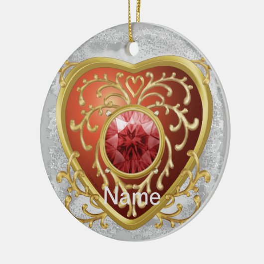Red Faux Jewel Hart fee ornament (Links)