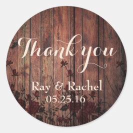 Red Faux Lace Floral Dank u Ronde Sticker