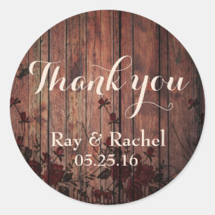 Red Faux Lace Floral Dank u Ronde Sticker