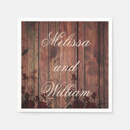 Red Faux Lace Wedding Servetten (Voorkant)