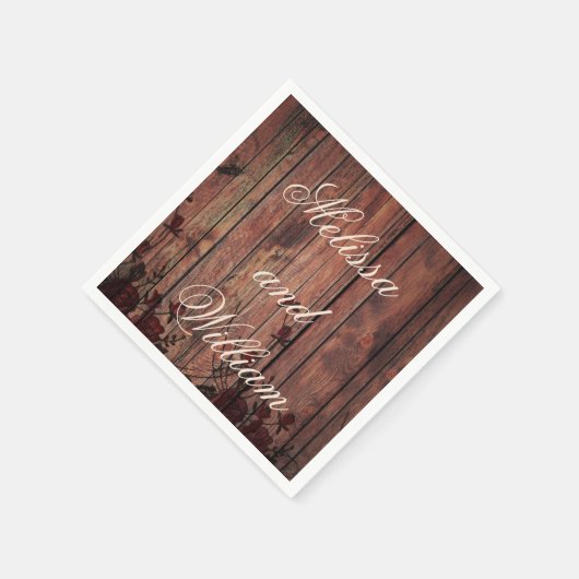 Red Faux Lace Wedding Servetten (Hoek)