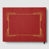 Red Faux Leather Gold Lijst Gastenboek (Achterkant)