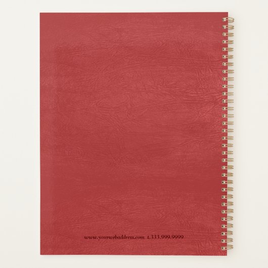 Red Faux Leather look Avery Multomap-laptop Planner (Achterkant)