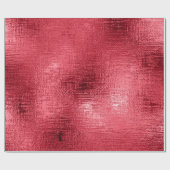 Red Faux Metallic Kerstmis Holiday Cadeaupapier (Vlak)