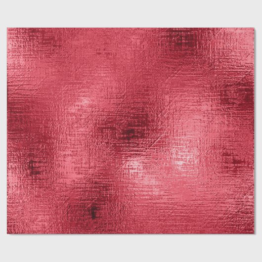 Red Faux Metallic Kerstmis Holiday Cadeaupapier (Vlak)