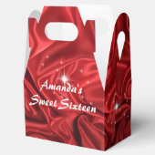 Red Faux Satin, Sweet Sixteen, Birthday Party Bedankdoosjes (Geopend)