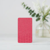 Red Faux Snake Skin Leather iPhone Style Visitekaartje (Staand voorkant)
