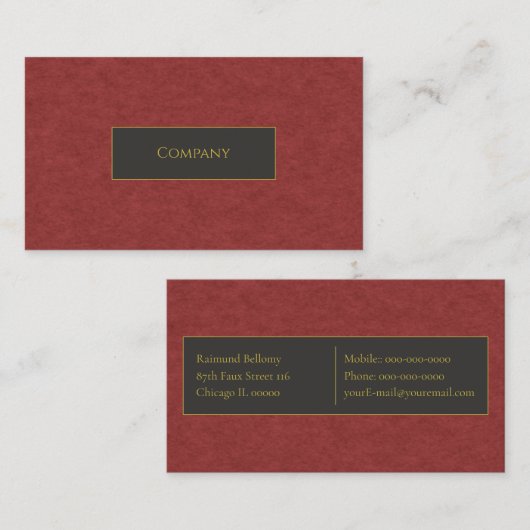 Red Faux Visitekaartje (Voorkant / Achterkant)